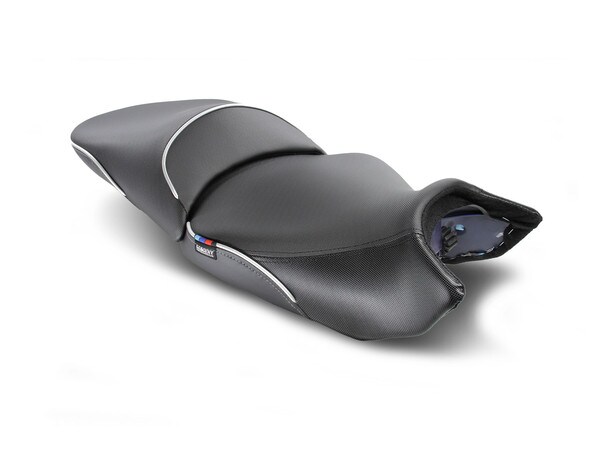 Sargent World Sport Aftermarket Motorcycle Seat for the 2023+ BMW R 1300 GS with DTX/GX and Silver Welt.